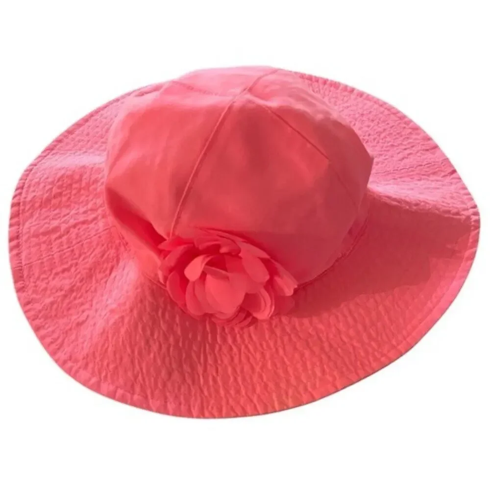 Carter’s Floral Hat coral pink Size 12-24 months